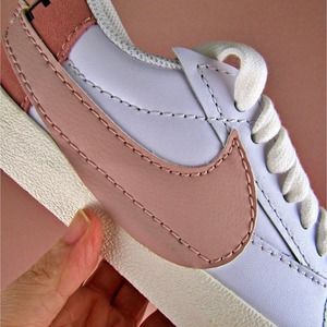 Women's Size 8 - Nike Blazer Low ‘77 Jumbo White Pink Oxford Sneaker DQ1470-102